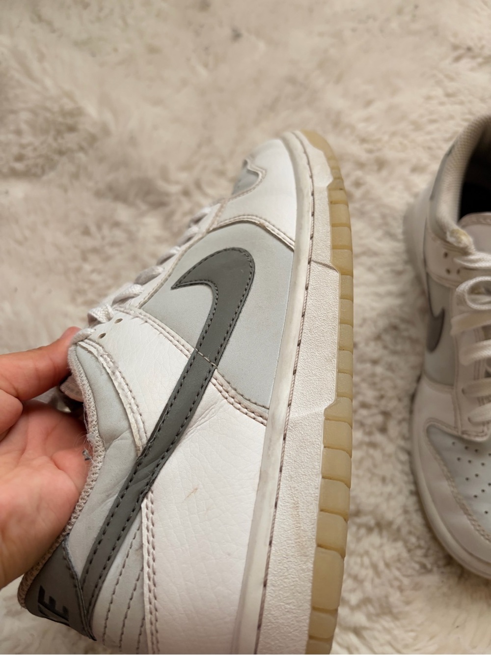 Nike Dunk Low - White & Gray Sneakers - Picture 6 of 11